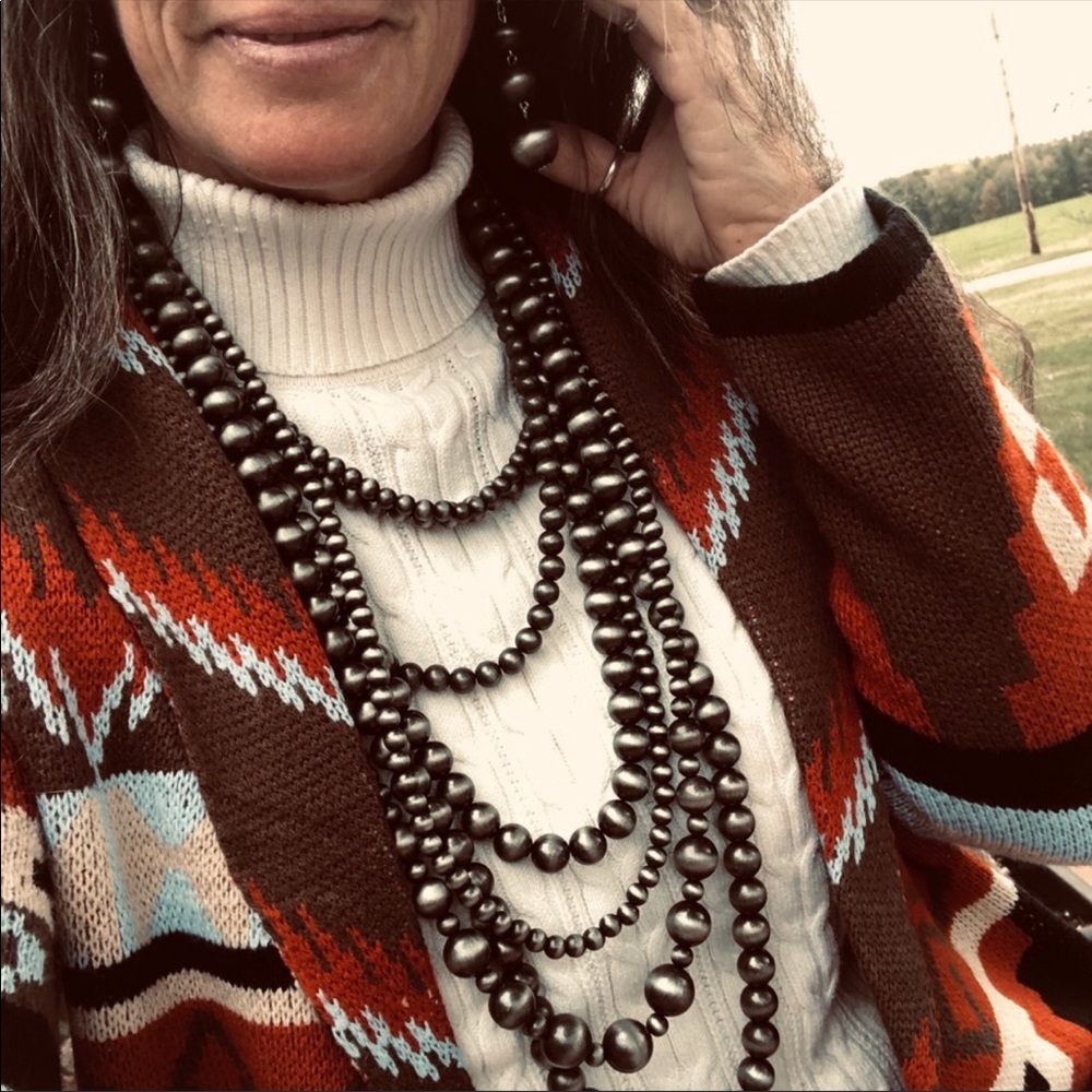 Navajo Pearl Multi Strand Necklace Set